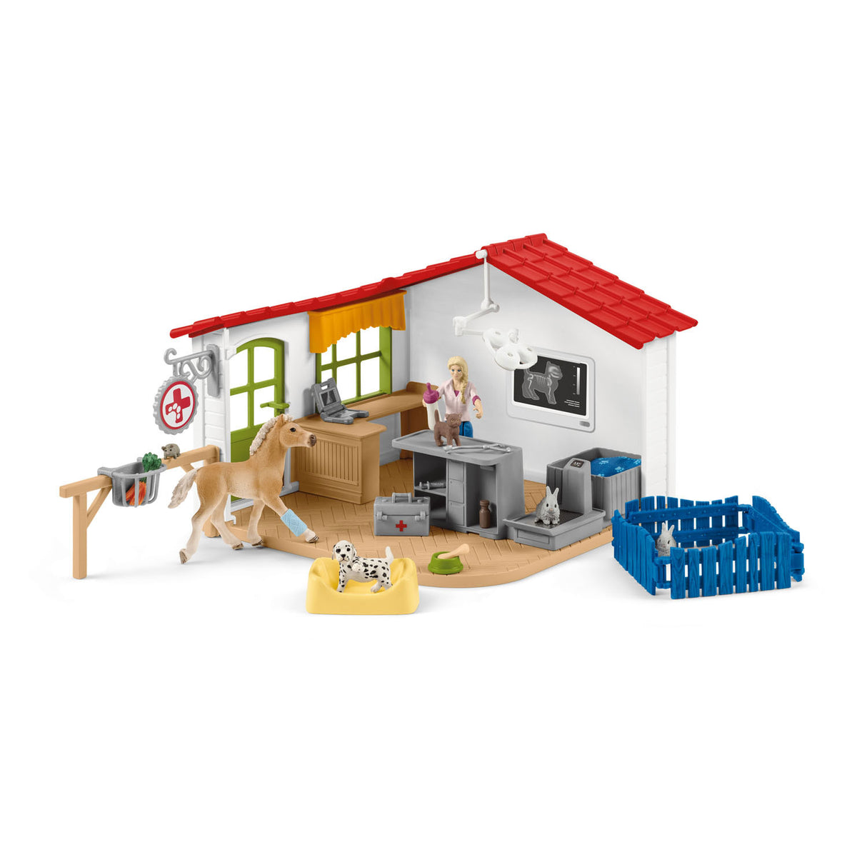 Schleich ferme mondiale cabinet vétérinaire avec animaux 42502