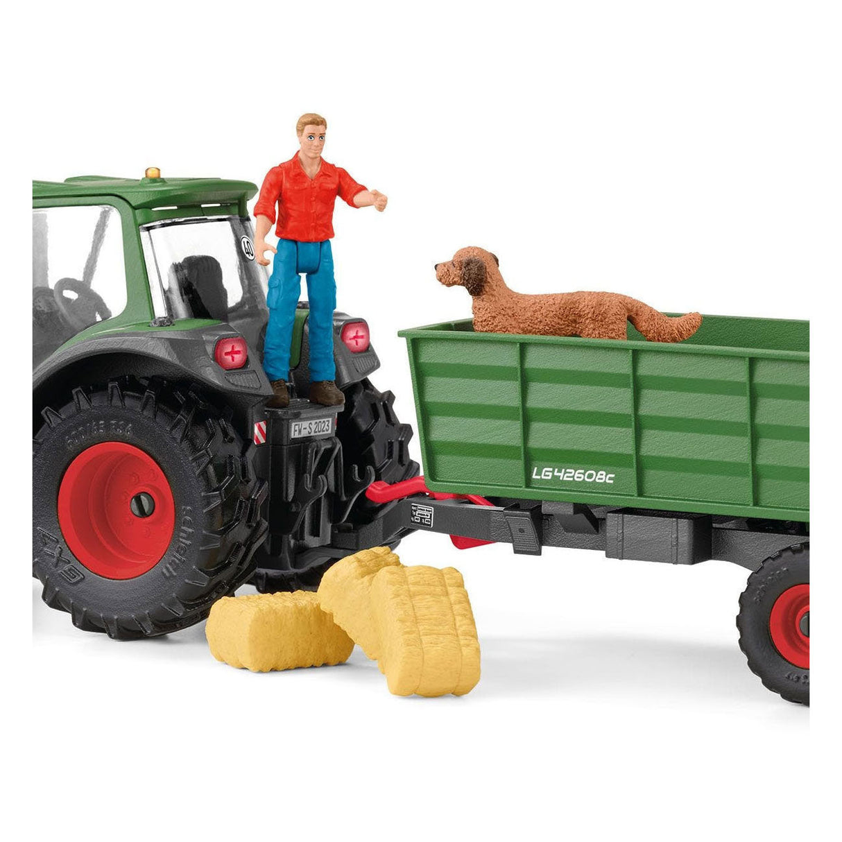 Tracteur Schleich Farm World avec remorque 42608