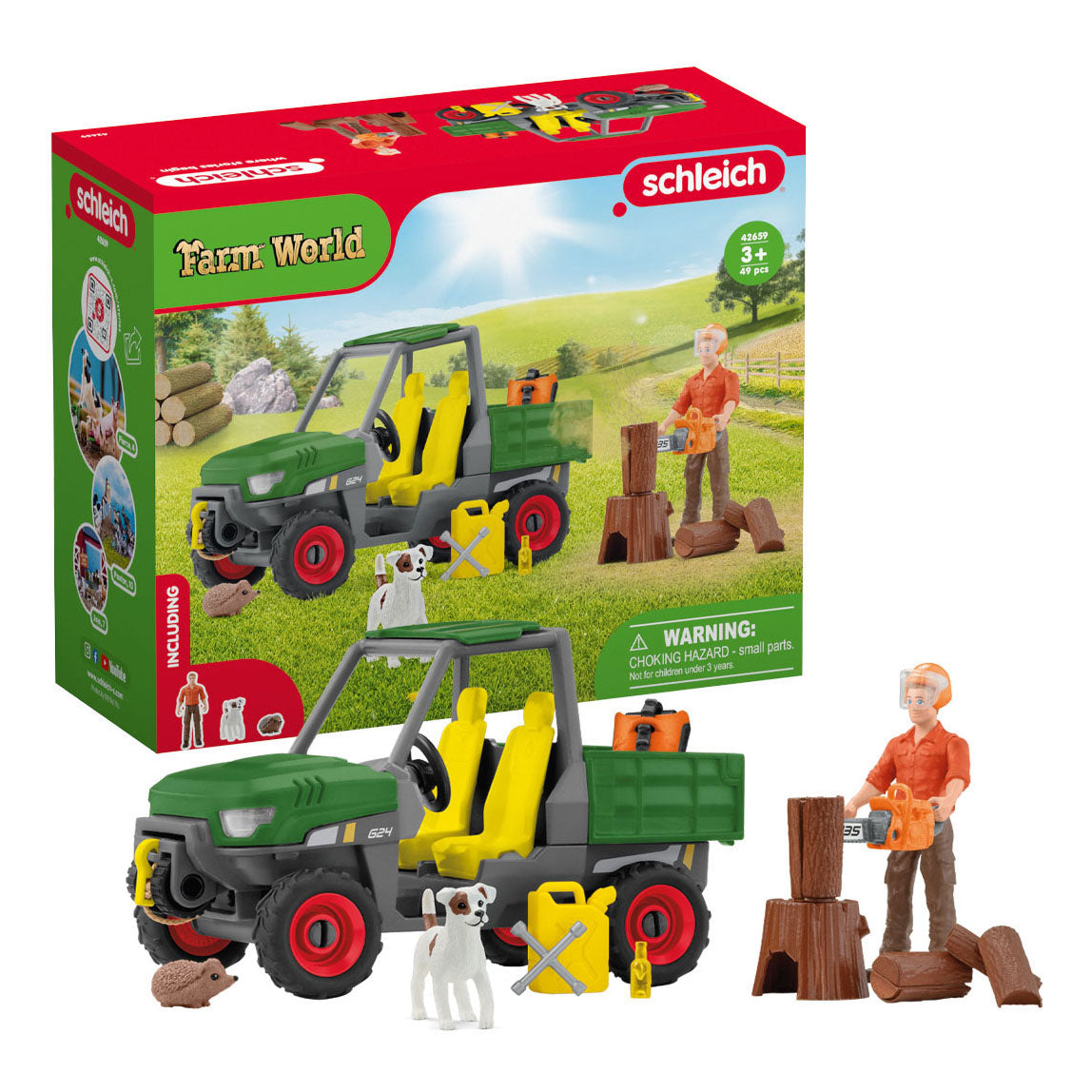 Schleich Farm World Houtzager avec véhicule 42659
