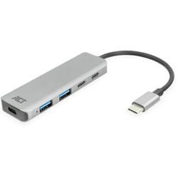 Hub USB-C act ac7072 5 ports argent