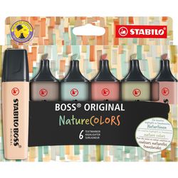 Stabilo boss original - surligneur - lot de 6 - naturecolors