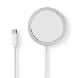 Nedis wchaqm250si chargeur sans fil argent