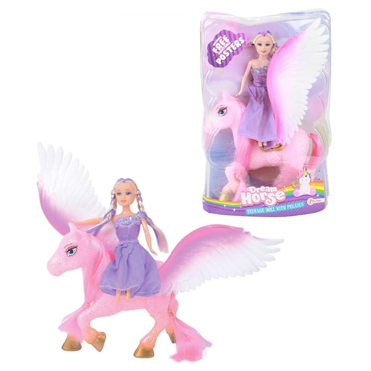 Toi-toys toi toys poupée adolescente 15cm avec pégase