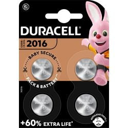 Pile bouton duracell 5000394119314 cr2016 4 pièces