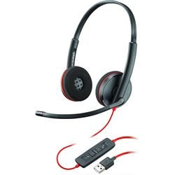 Casque poly plantronics 3220 usb rouge, noir