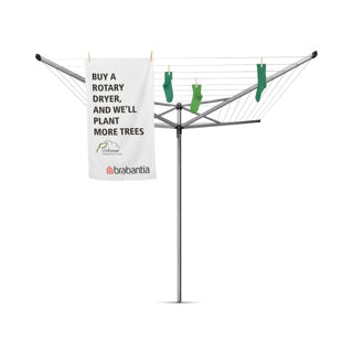 Brabantia top spinner 50m + ancrage au sol - gris métallisé