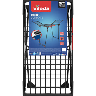 Étendoir Vileda king Ultimate (édition noire) - étendoir de table - longueur de séchage 20 m - cordes à linge xxl