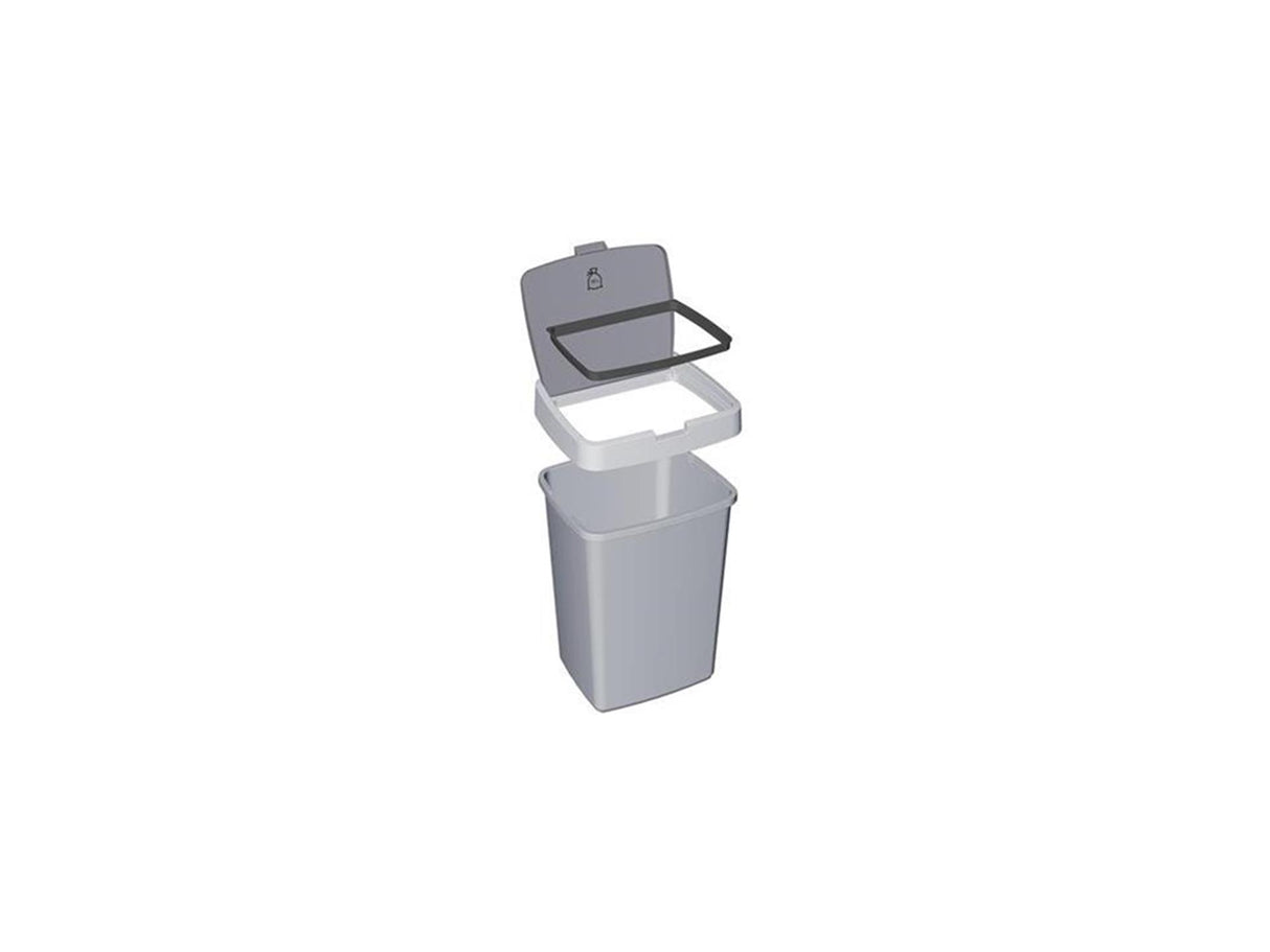 Poubelle Sunware Delta avec couvercle 25l gris argent