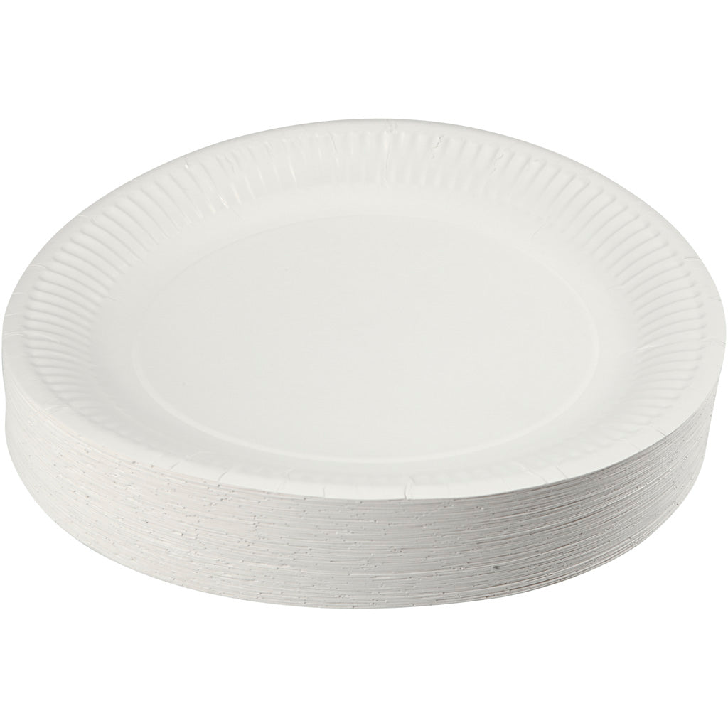 Assiette en carton, d 23 cm, 100 pièces 1 boîte