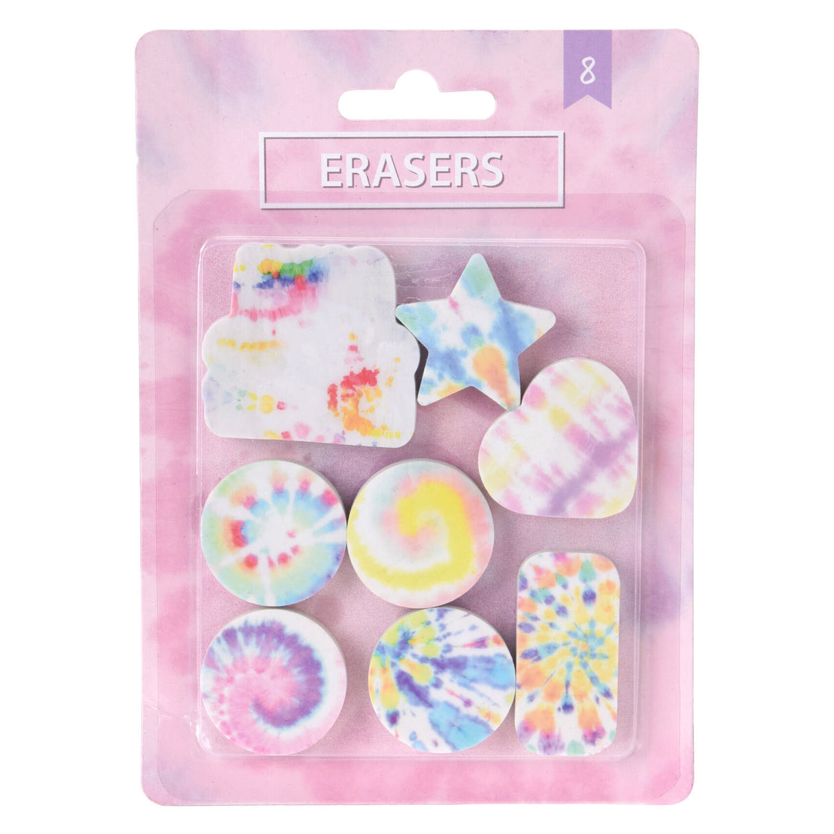 Ensemble de gommes tie-dye, 8 pcs.