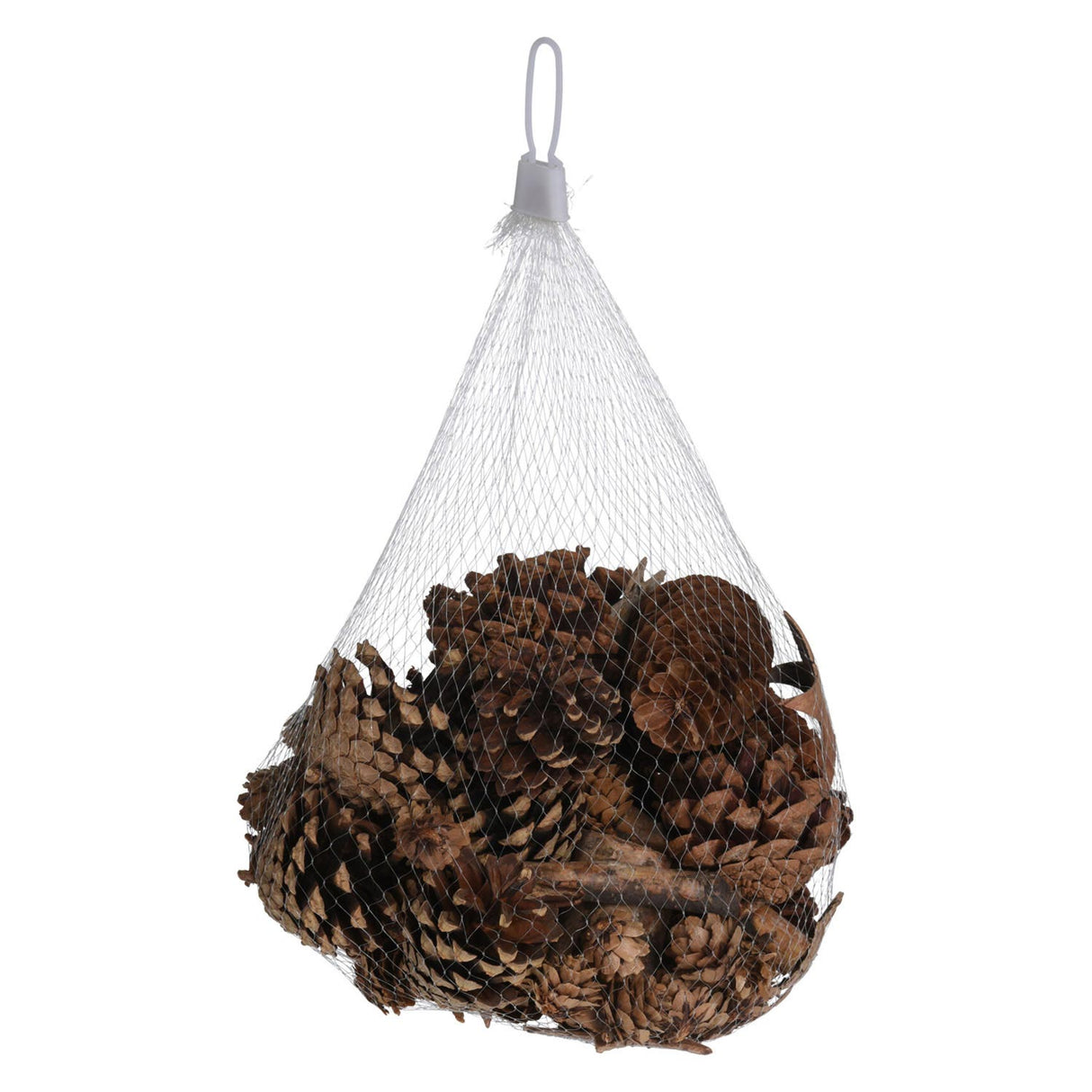 Matériau artisanal de décoration de pommes de pin marchandes avec des étoiles d'écorce d'arbre.