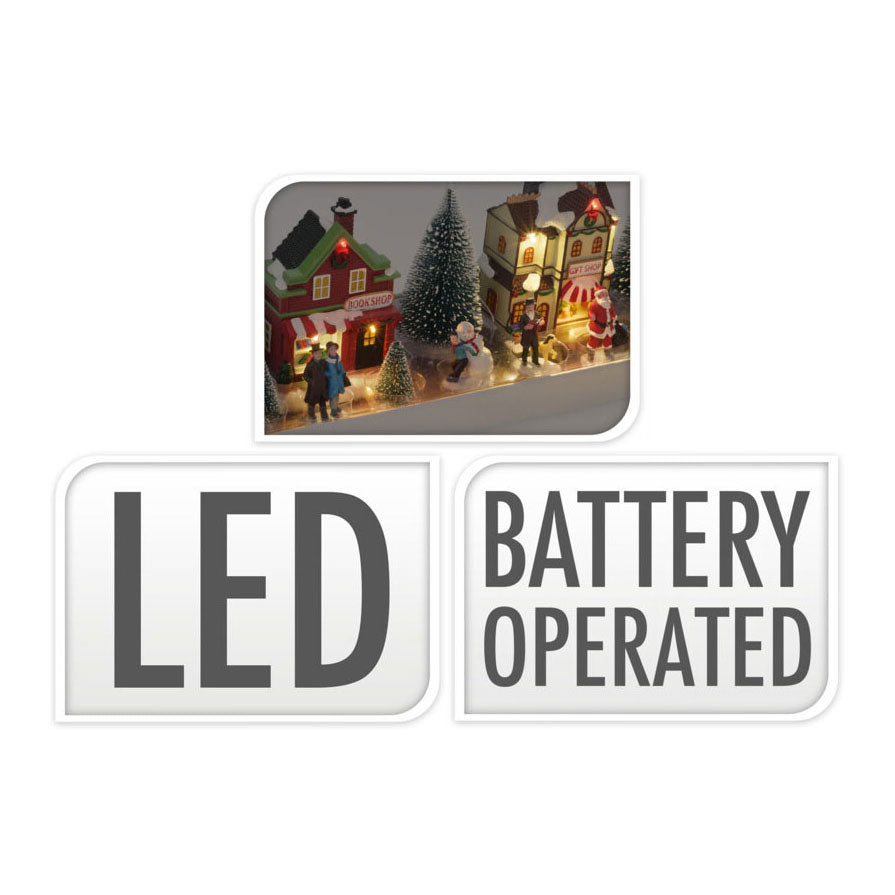 Village de Noël avec set LED, 17dlg.