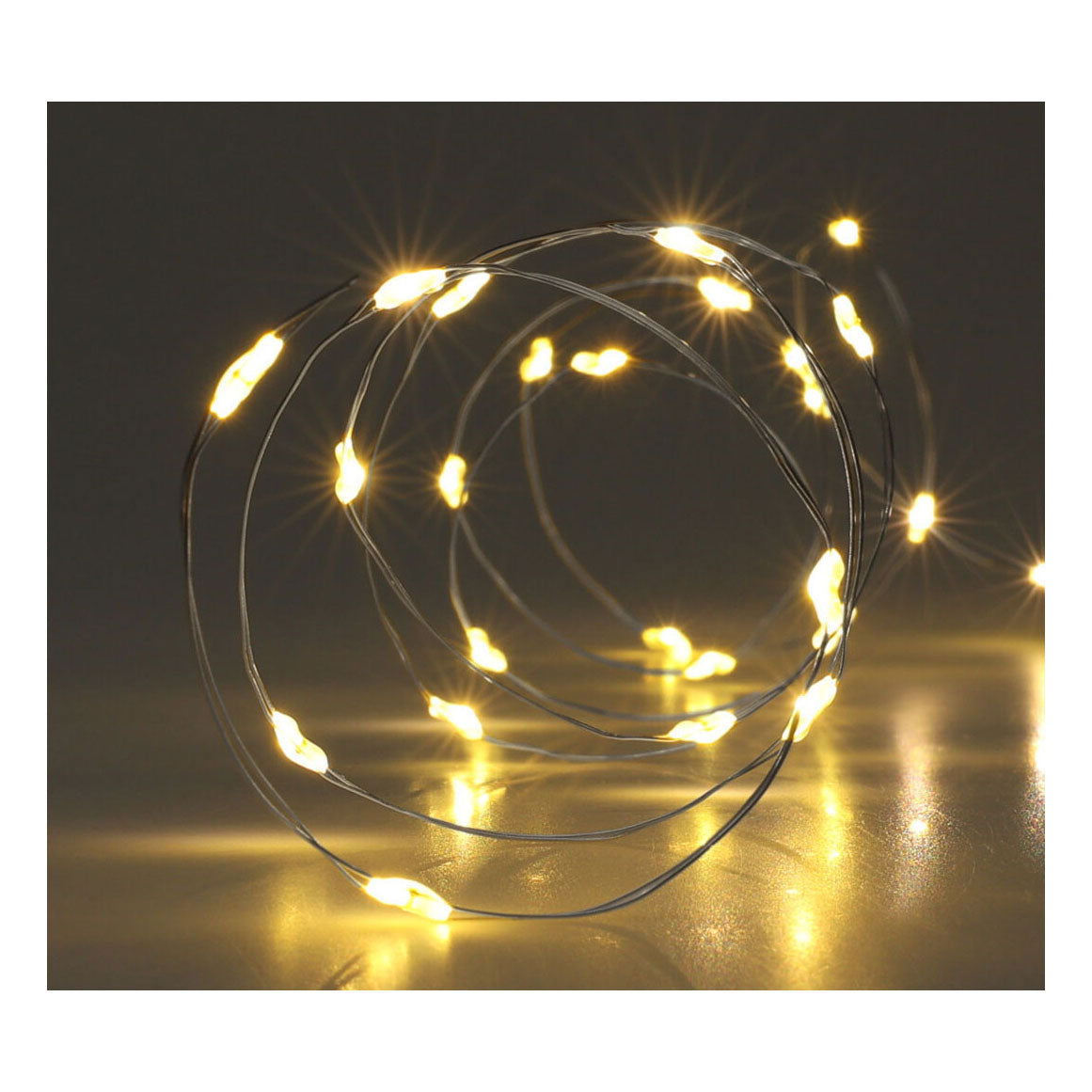 Fil argenté 40led blanc chaud, 195cm