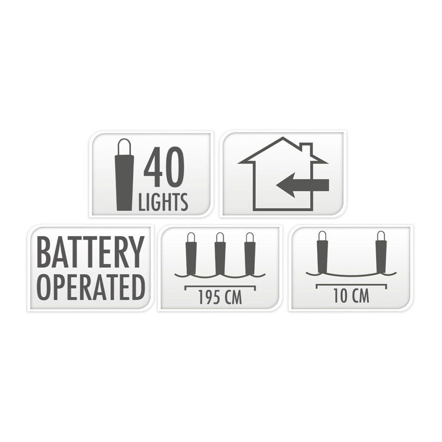 Chaîne lumineuse LED fil argenté, 195cm - colorée