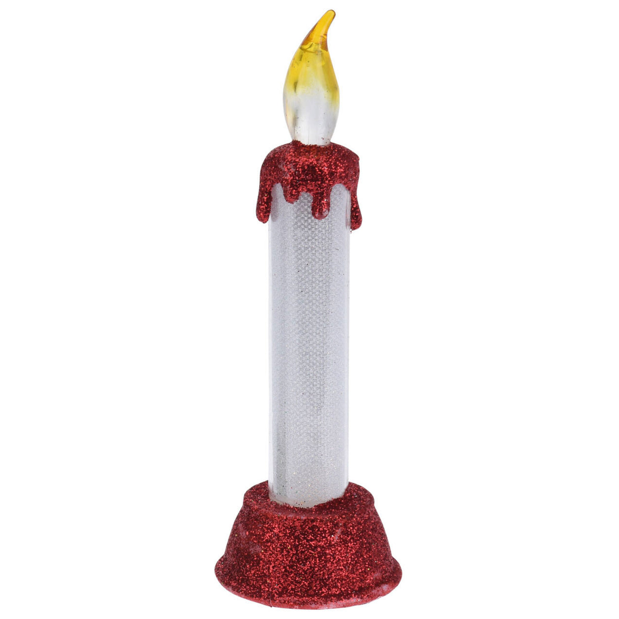 Bougie LED avec paillettes de Noël, 15 cm.