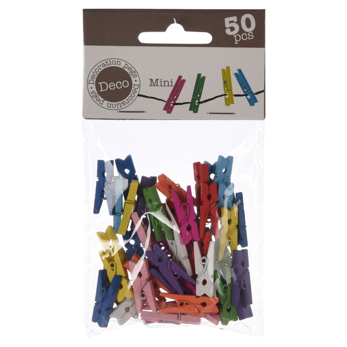 Mini pinces à linge en bois, 50 pcs.
