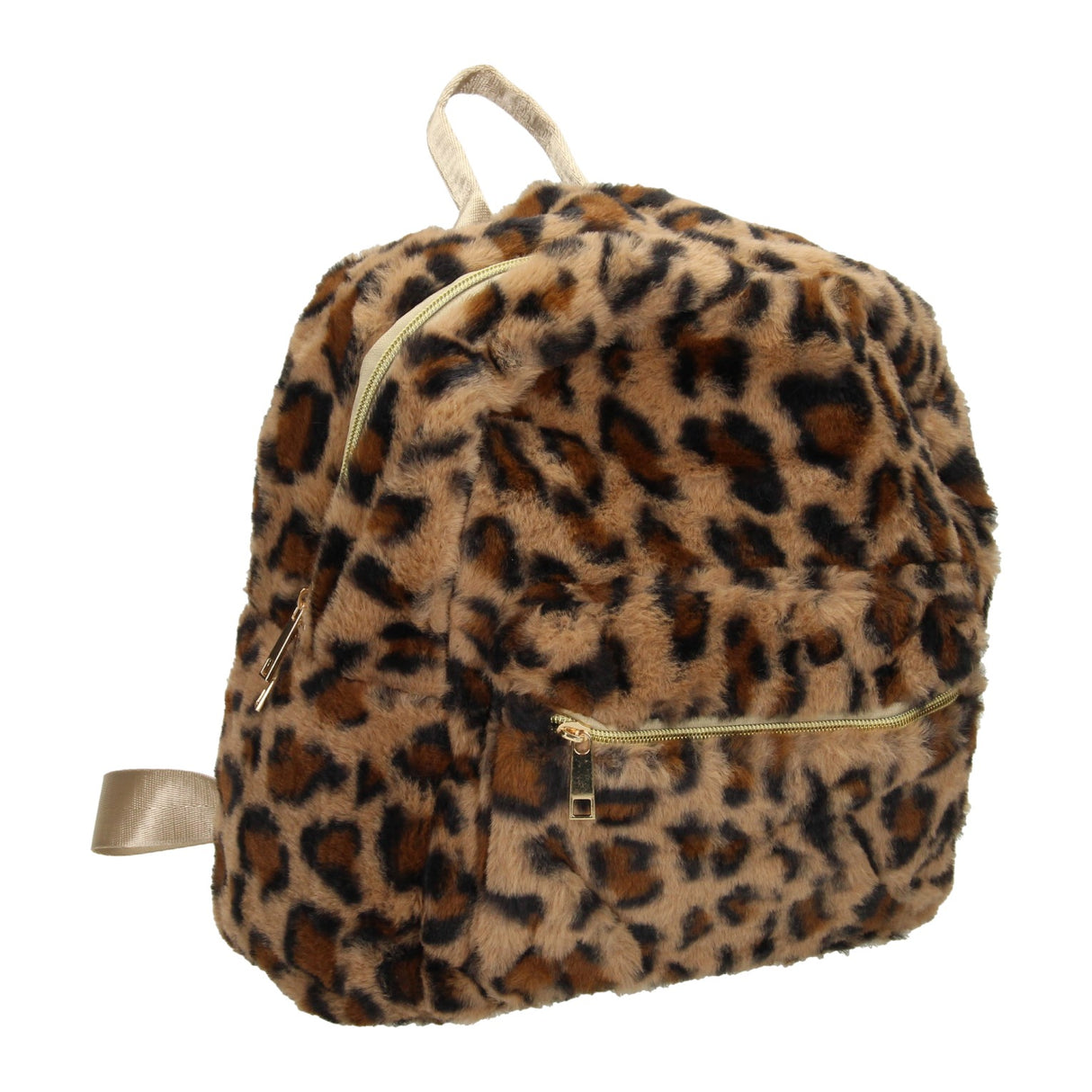 sac à dos en peluche imprimé léopard