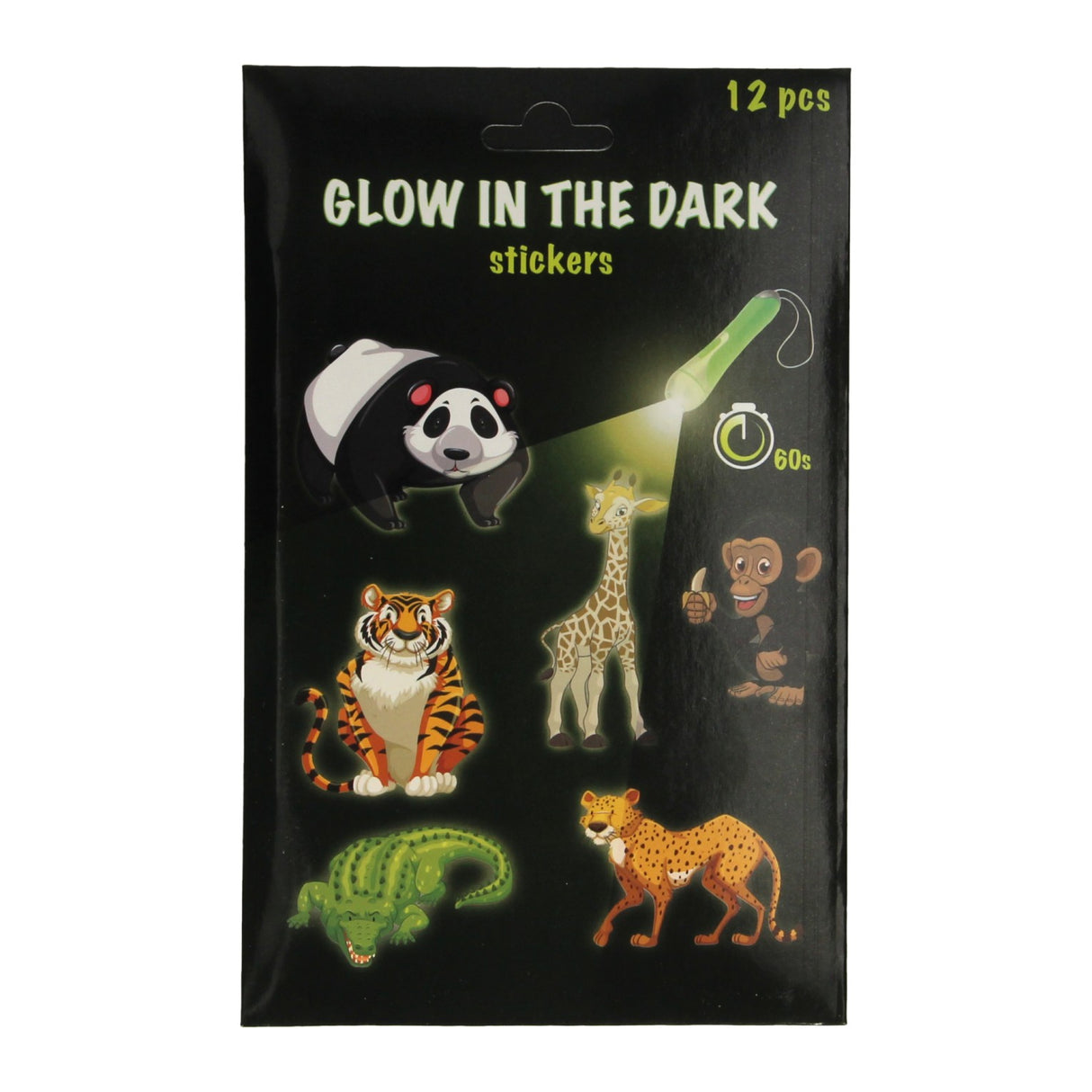 Autocollants animaux phosphorescents, 12 pièces