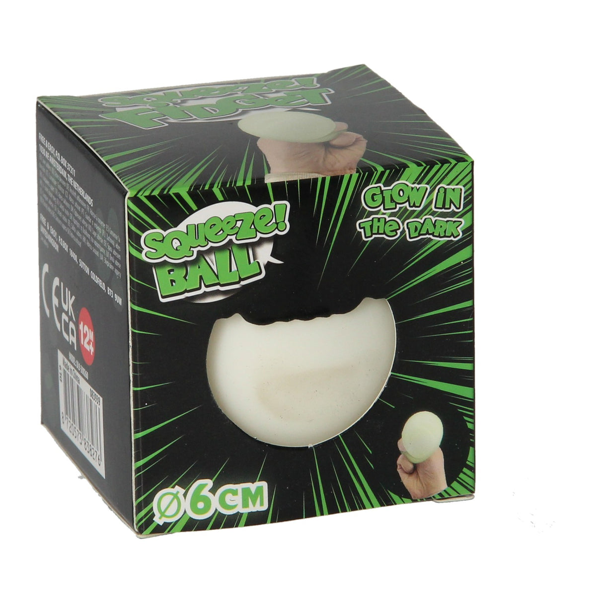 Squeeze ball glow in the dark, 6cm