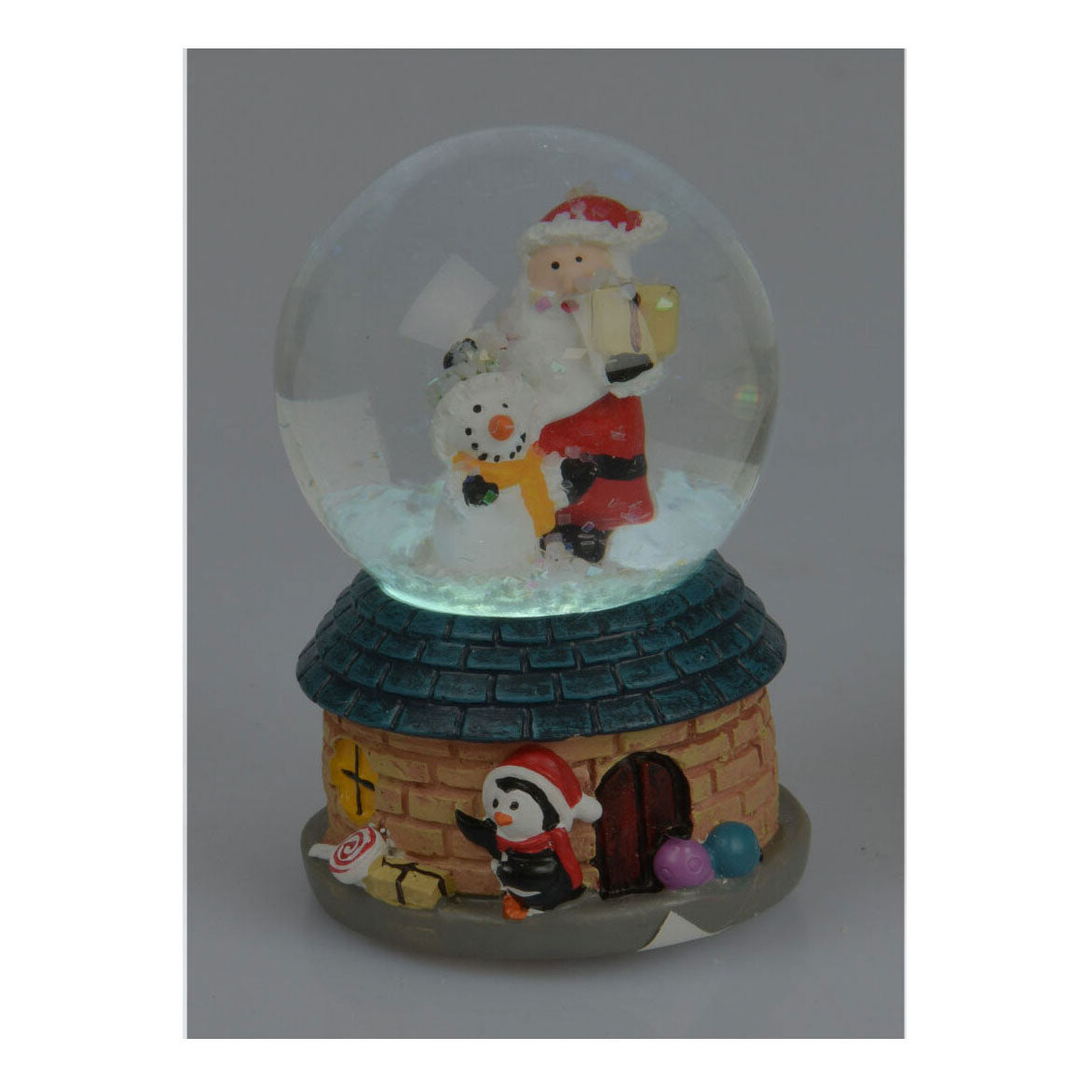 Boule d'eau douillette avec Père Noël avec LED, 4,5 cm