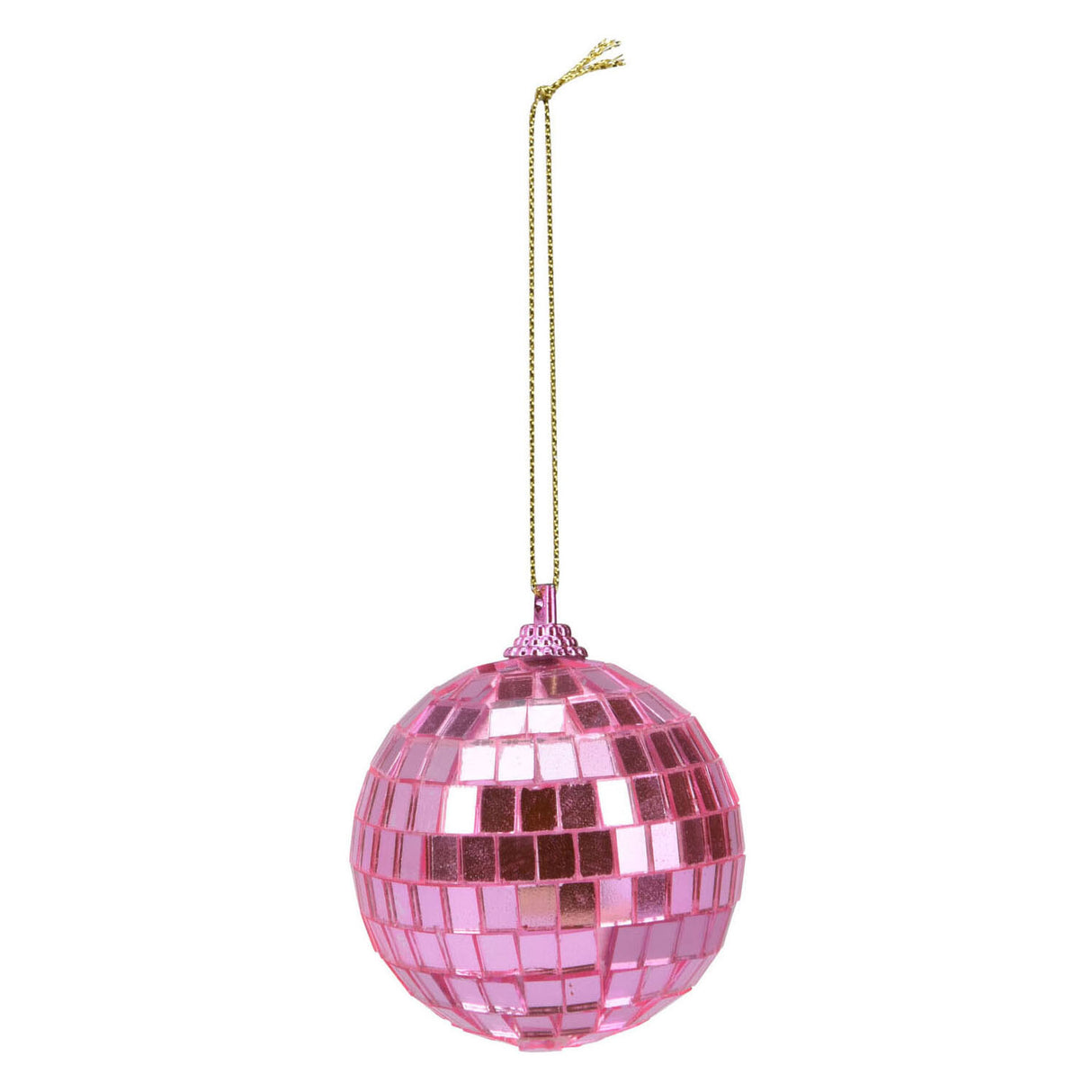 Boule disco miroir rose, 6cm