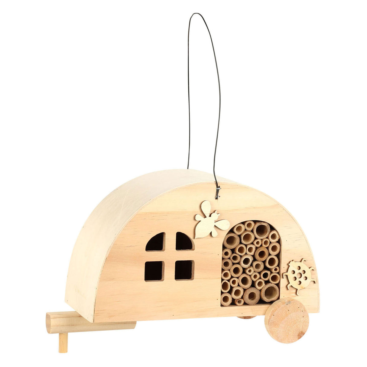 Caravane en bois hôtel à insectes