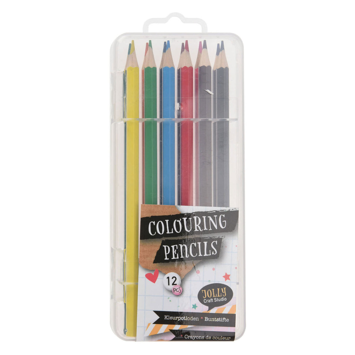 Crayons de couleur dans une boîte de rangement, 12 pcs.