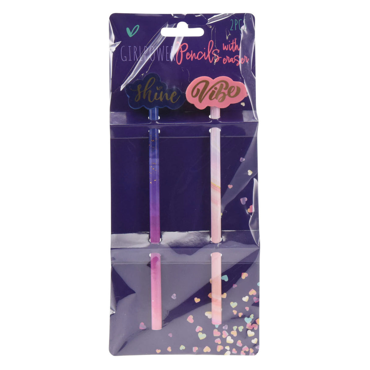 Crayons d'école gris rose violet, 2 pcs.