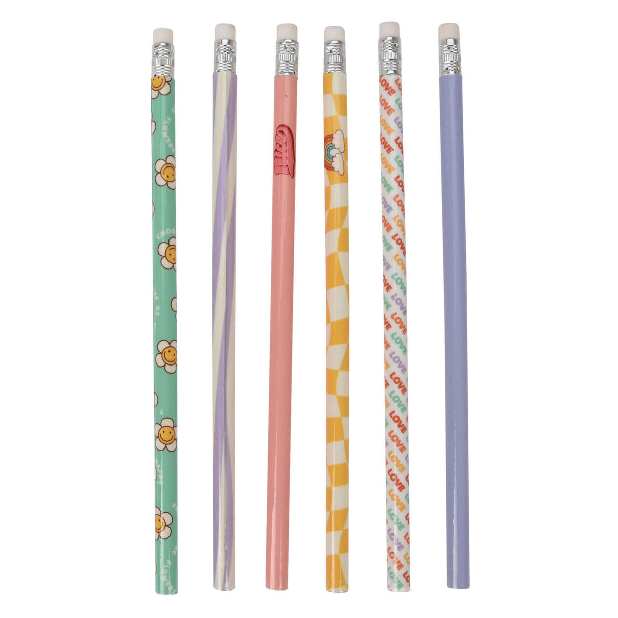 Crayons hb gris imprimés, 6 pcs.