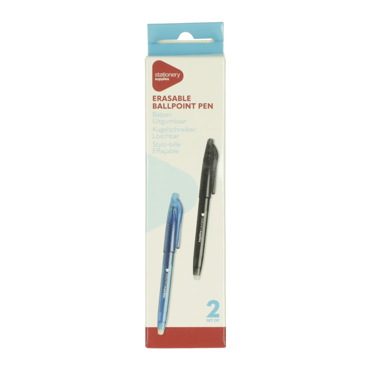 Stylo à bille effaçable, lot de 2