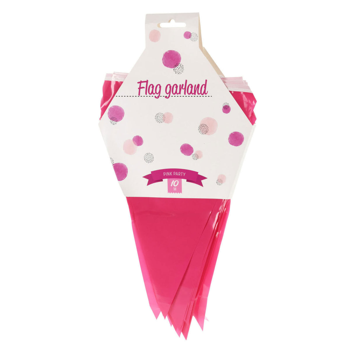 Guirlande de banderoles rose avec 20 drapeaux, 10m