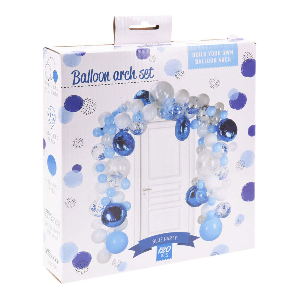Construisez votre propre ensemble d'arches de ballons bleu, 120 pcs.