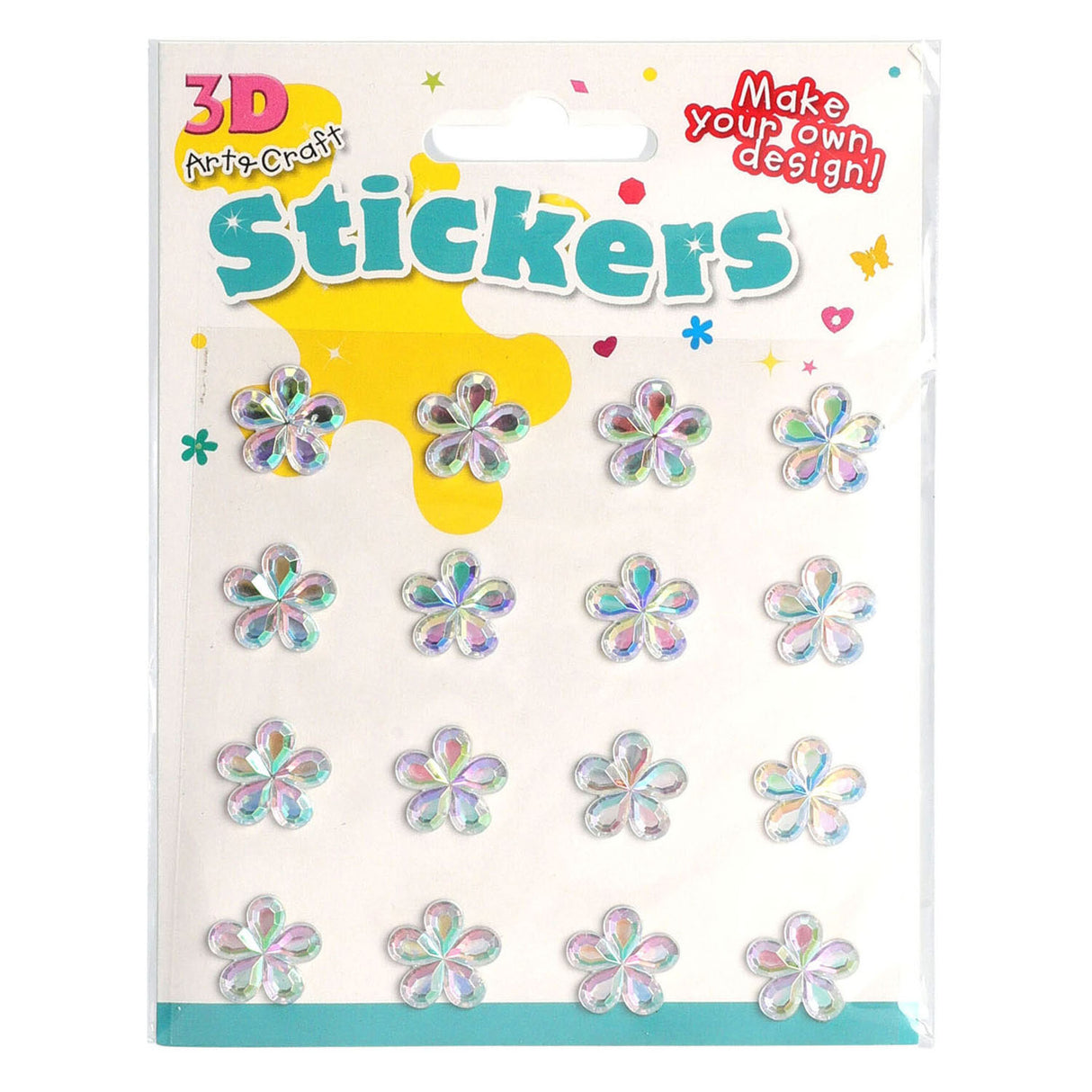 Autocollants motif floral, 16 pcs.