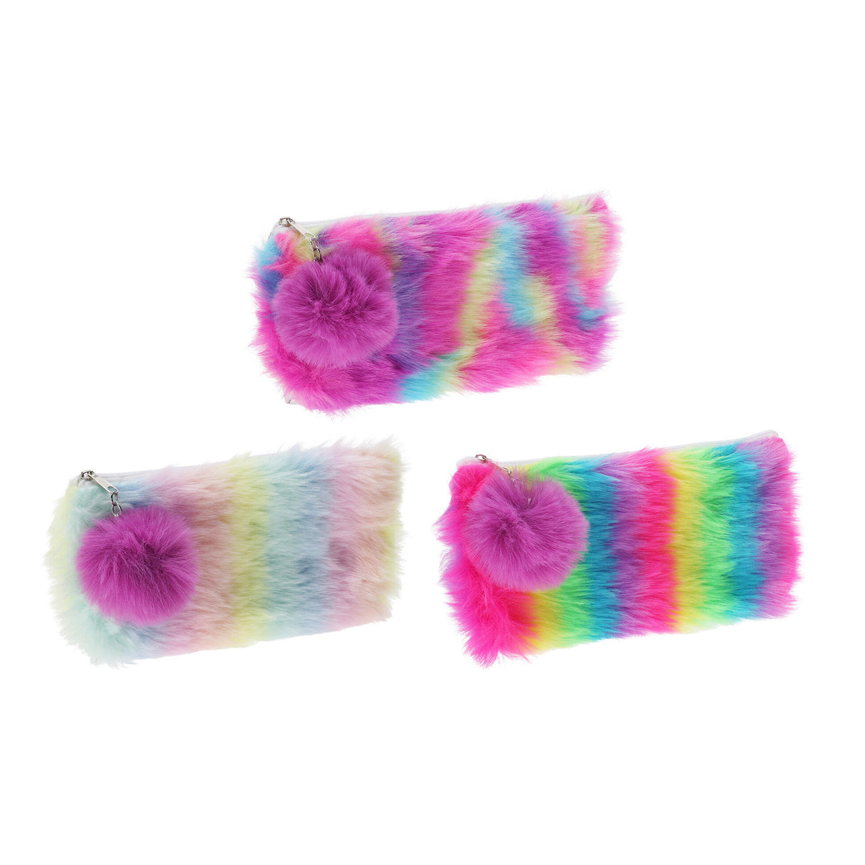 Trousse en peluche arc-en-ciel, 20,5 cm