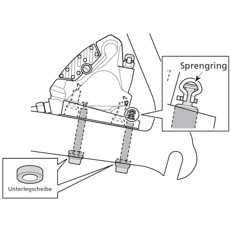 Boulon de fixation d'étrier Shimano type C pour support arrière plat