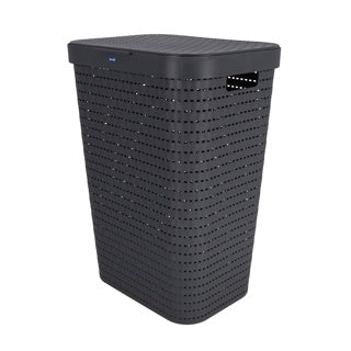 Panier à linge Rotho country 55l anthracite
