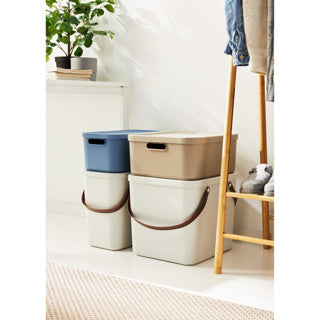 Rotho boîte de rangement décoration albula light 20 l gui blanc