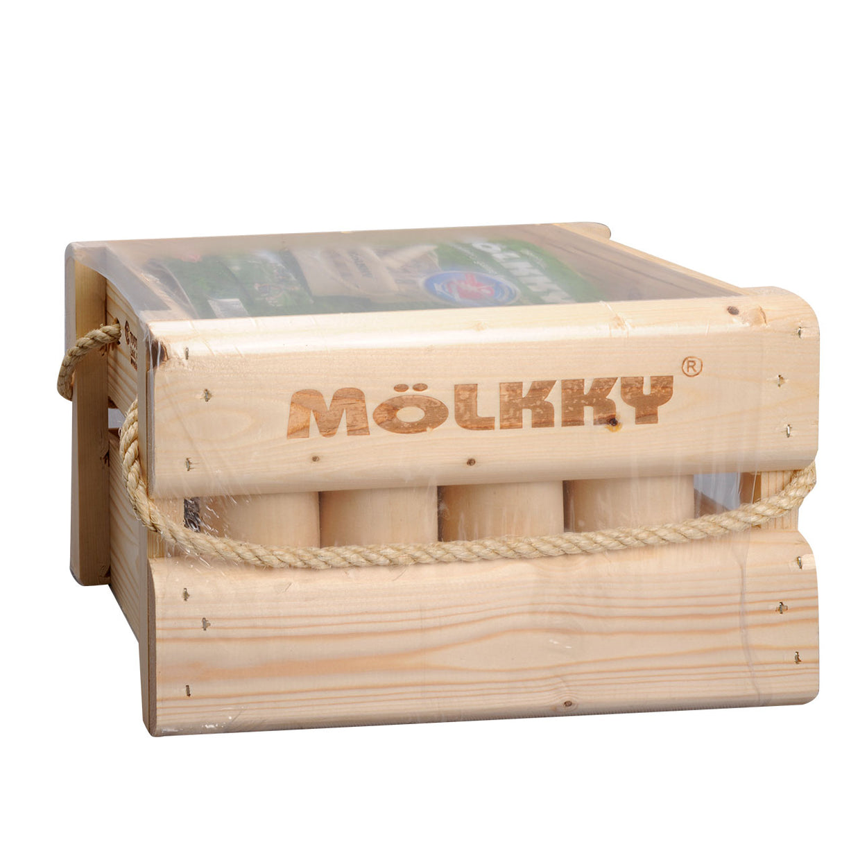 Tactic mölkky original dans une boîte de rangement