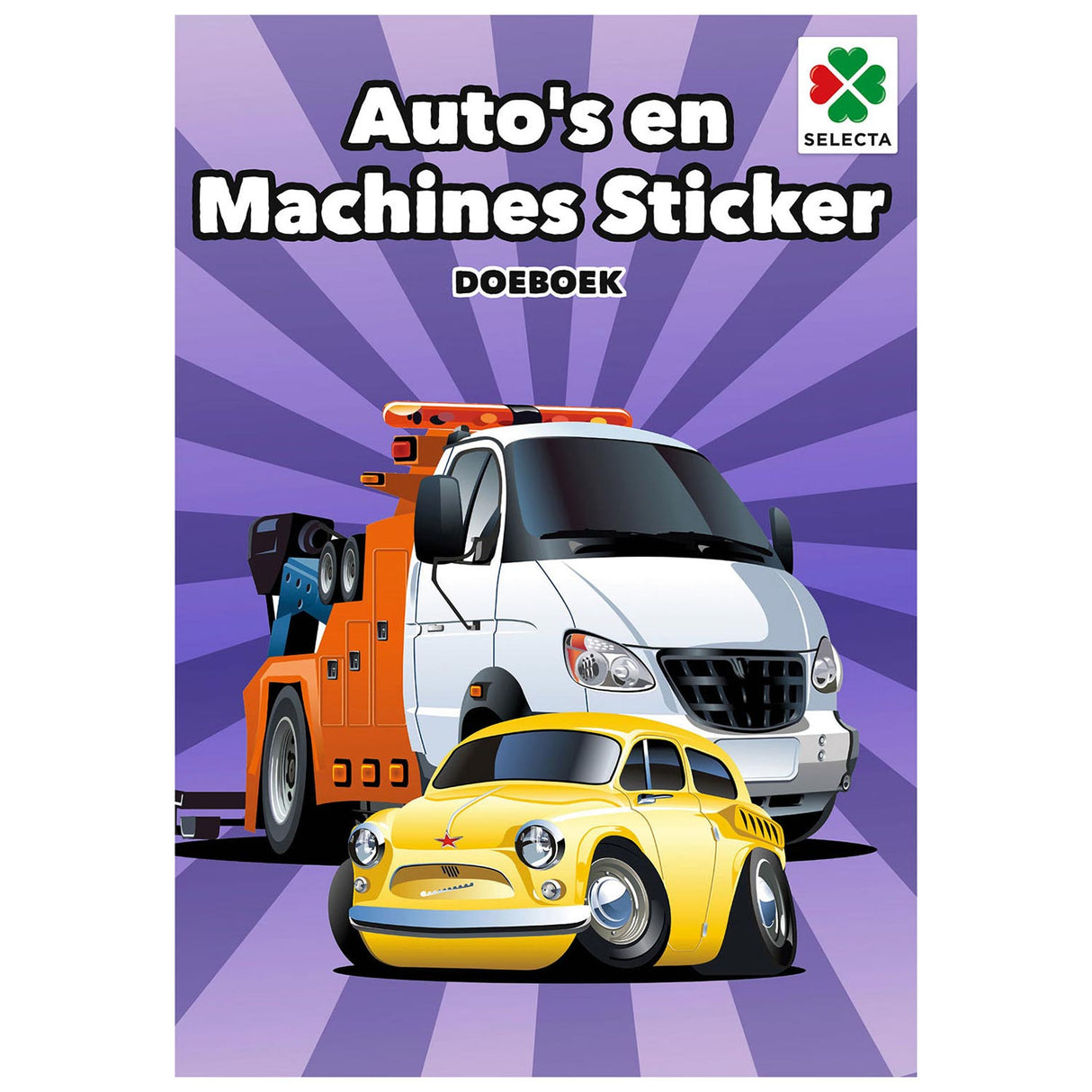 Cahier d'activités avec autocollants sur les voitures et les machines