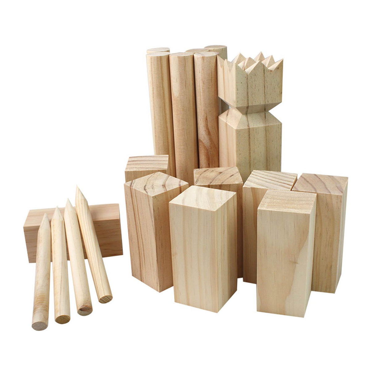 Tactic Kubb – jeu d'attraper et de lancer – jeu de lancer suédois original dans une boîte portable pratique – bois de pin durable