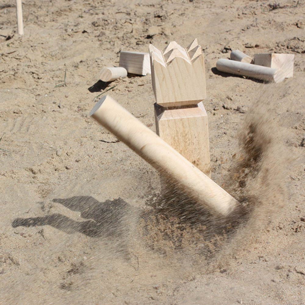 Tactic Kubb – jeu d'attraper et de lancer – jeu de lancer suédois original dans une boîte portable pratique – bois de pin durable