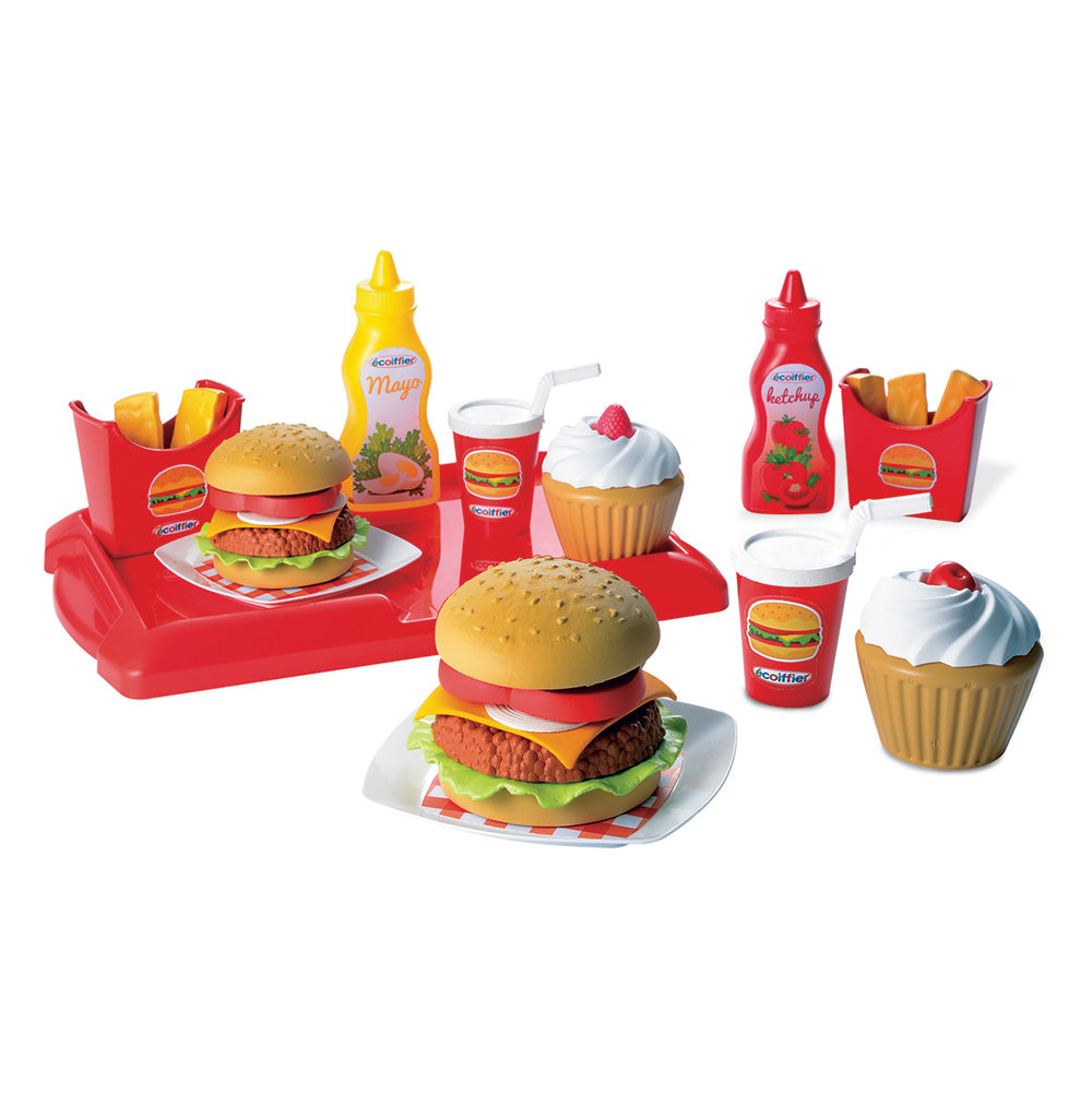Ecoffier écoiffier 100% chef : set hamburger 25 pièces