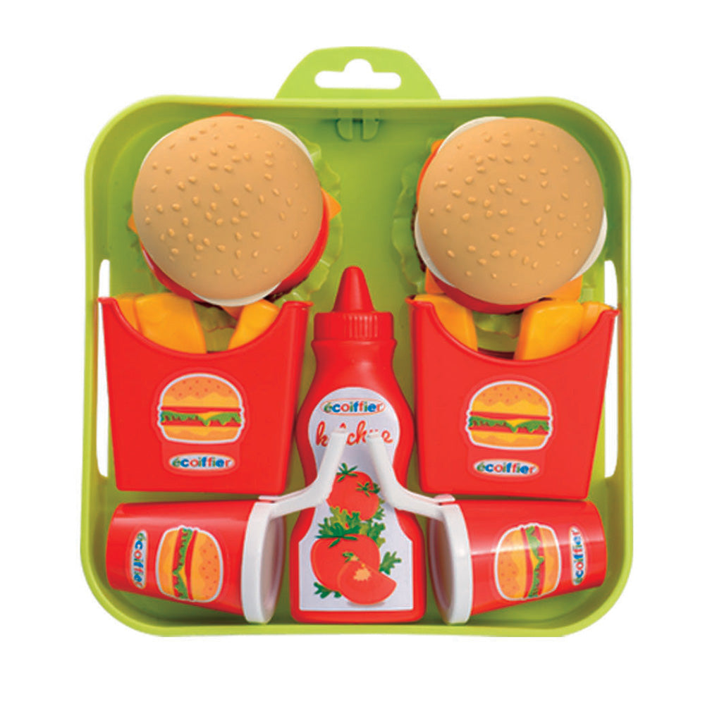 Set de jouets alimentaires Ecoffier plateau hamburger ecoiffier