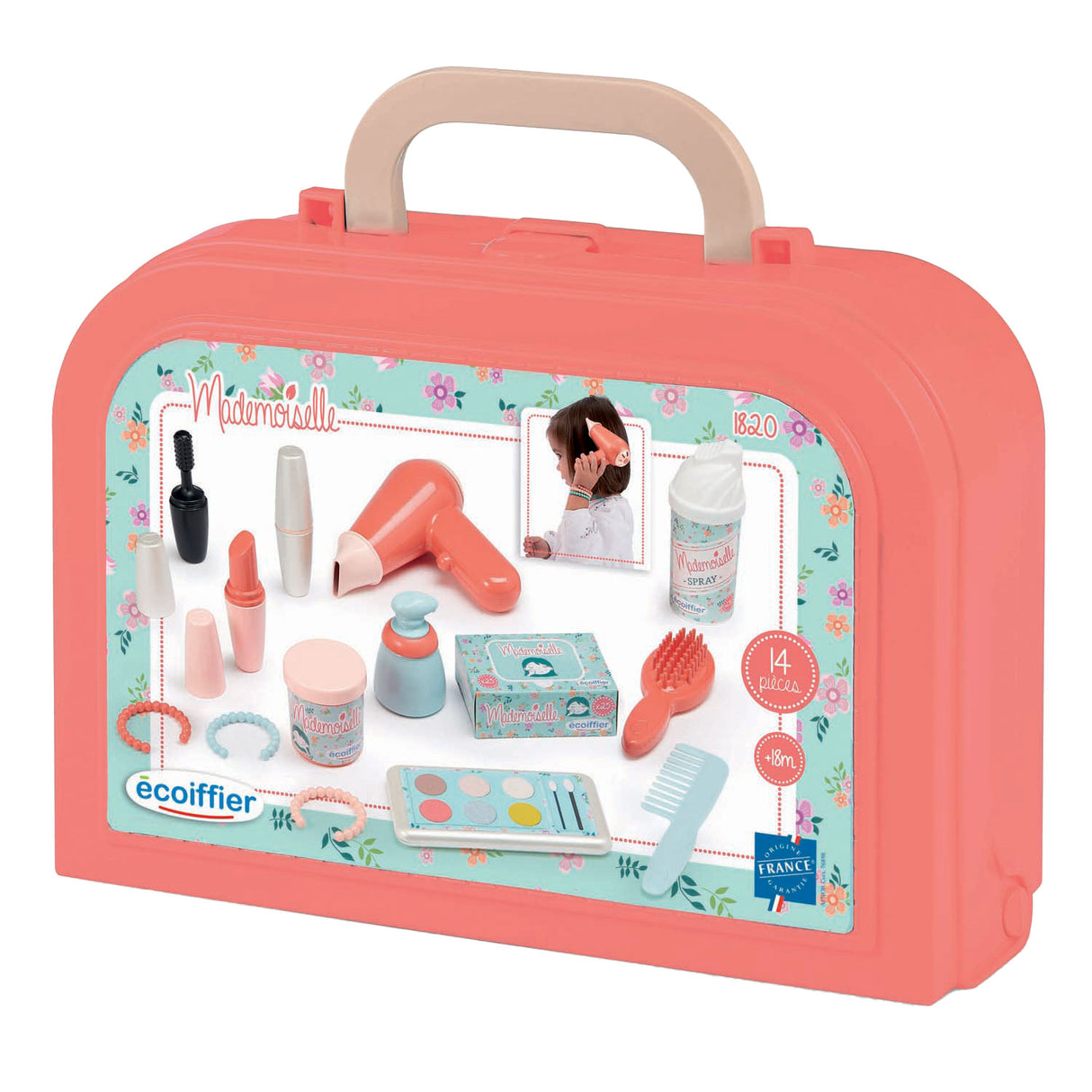 Valise beauté Ecoiffier mademoiselle, 14 pcs.