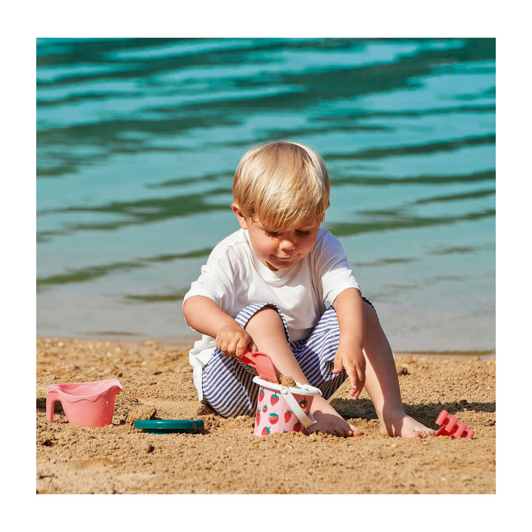 Ensemble de plage fraise Ecoiffier, 4 pièces.