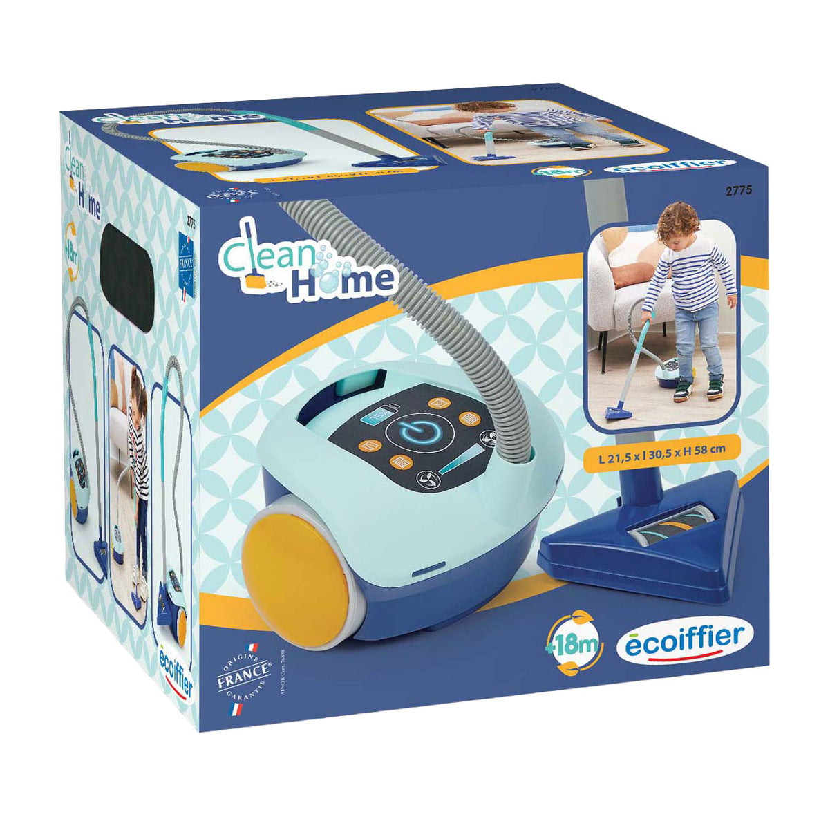 Écoiffier ecoiffier clean home aspirateur jouet bleu