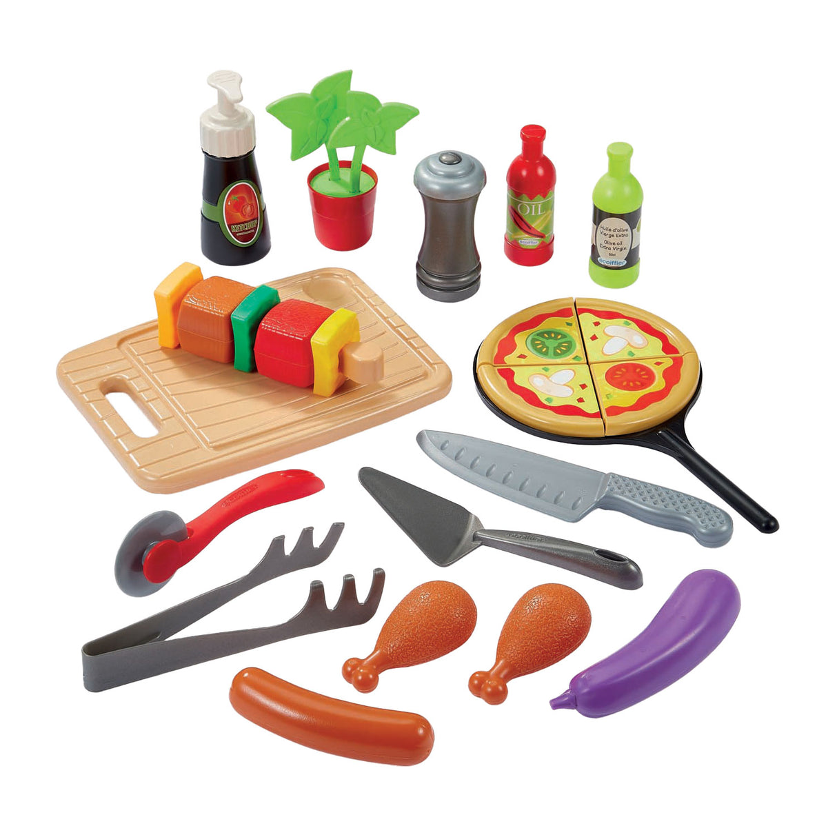 Cuisine d'été Ecoiffier avec barbecue et four à pizza, 27 pcs.