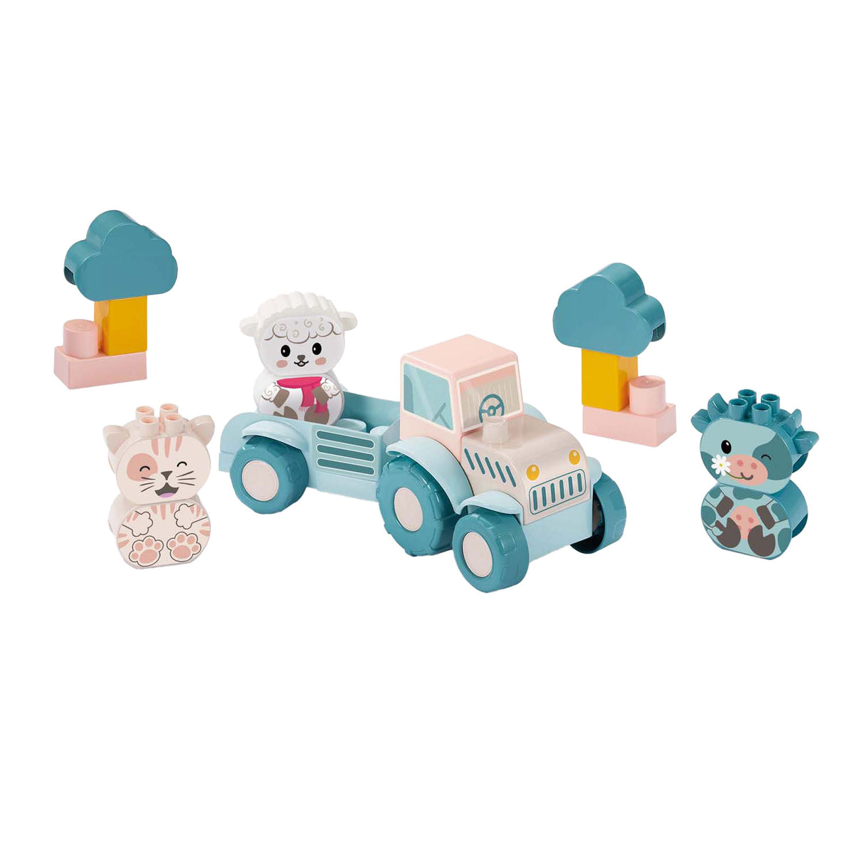 Abrick ecoiffier bébé mon premier tracteur avec des animaux rigolos, 25 pcs.