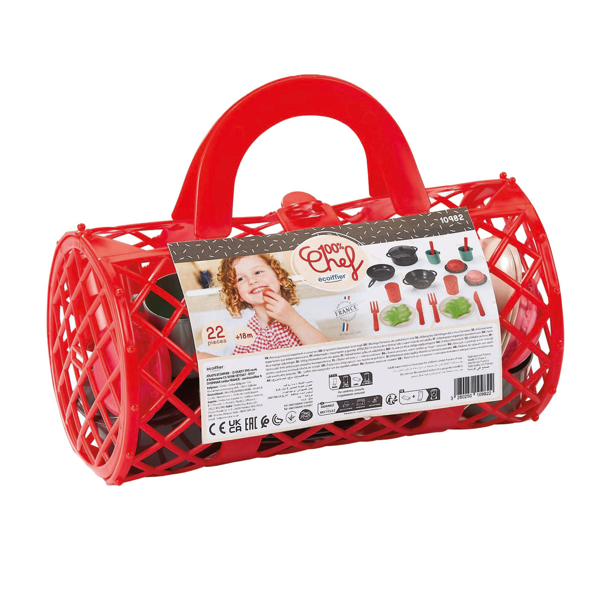 Service à thé Ecoiffier 100% chef en sachet, 22 pcs.