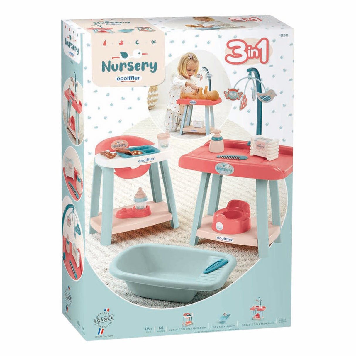 Ensemble chambre bébé Ecoiffier 3 en 1
